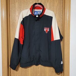 Chicago Bulls Men's Vintage 90s Windbreaker Starter Jacket Size XL Full Zip